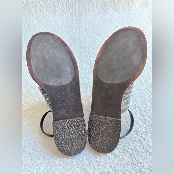 SOLD  CUCINELLI womens Sandals Black Metallic Beaded Leather Slide 37 US 7‎ - Picture 10 of 11